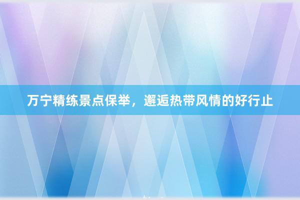 万宁精练景点保举，邂逅热带风情的好行止